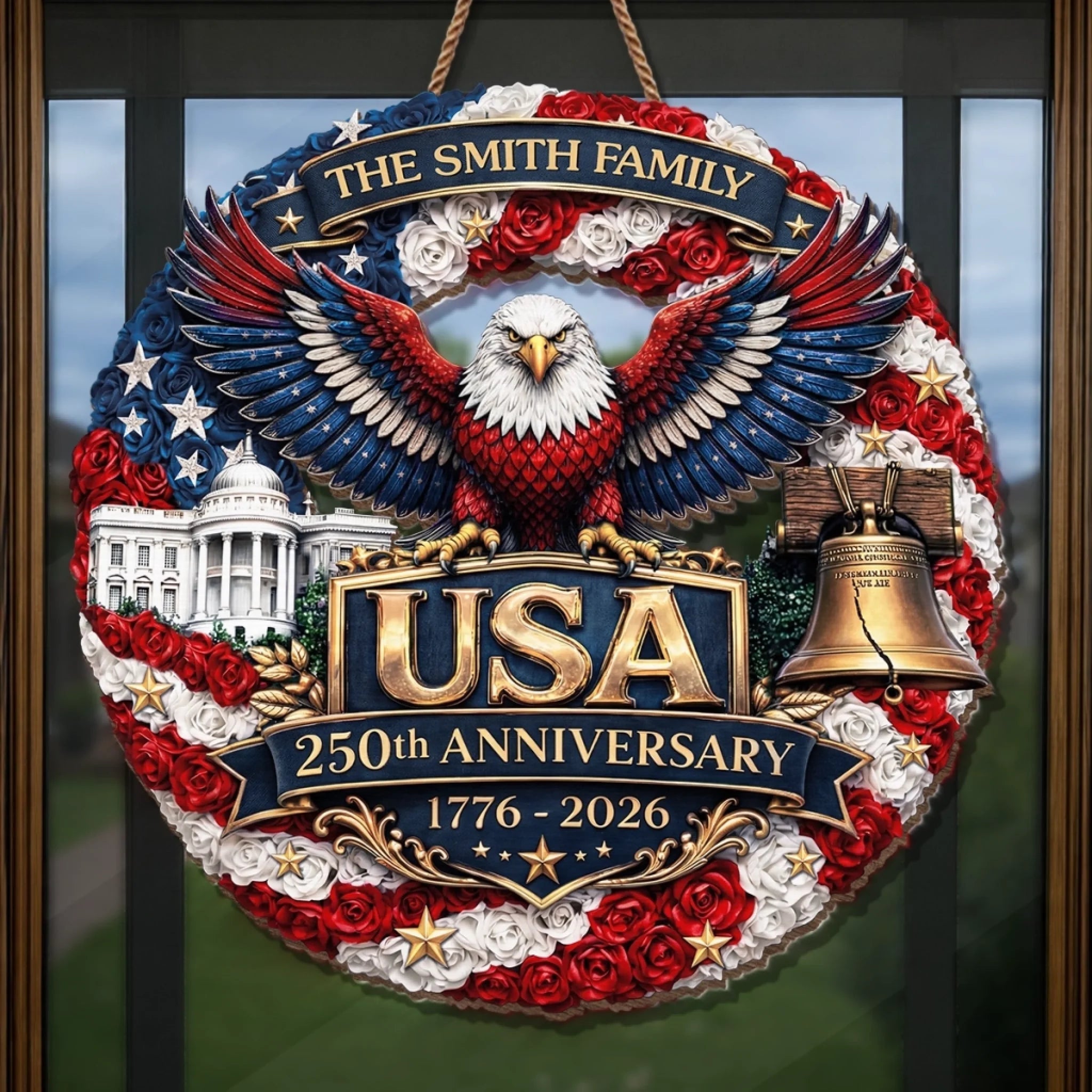 Personalized Wood Sign for America's 250th Anniversary Gift