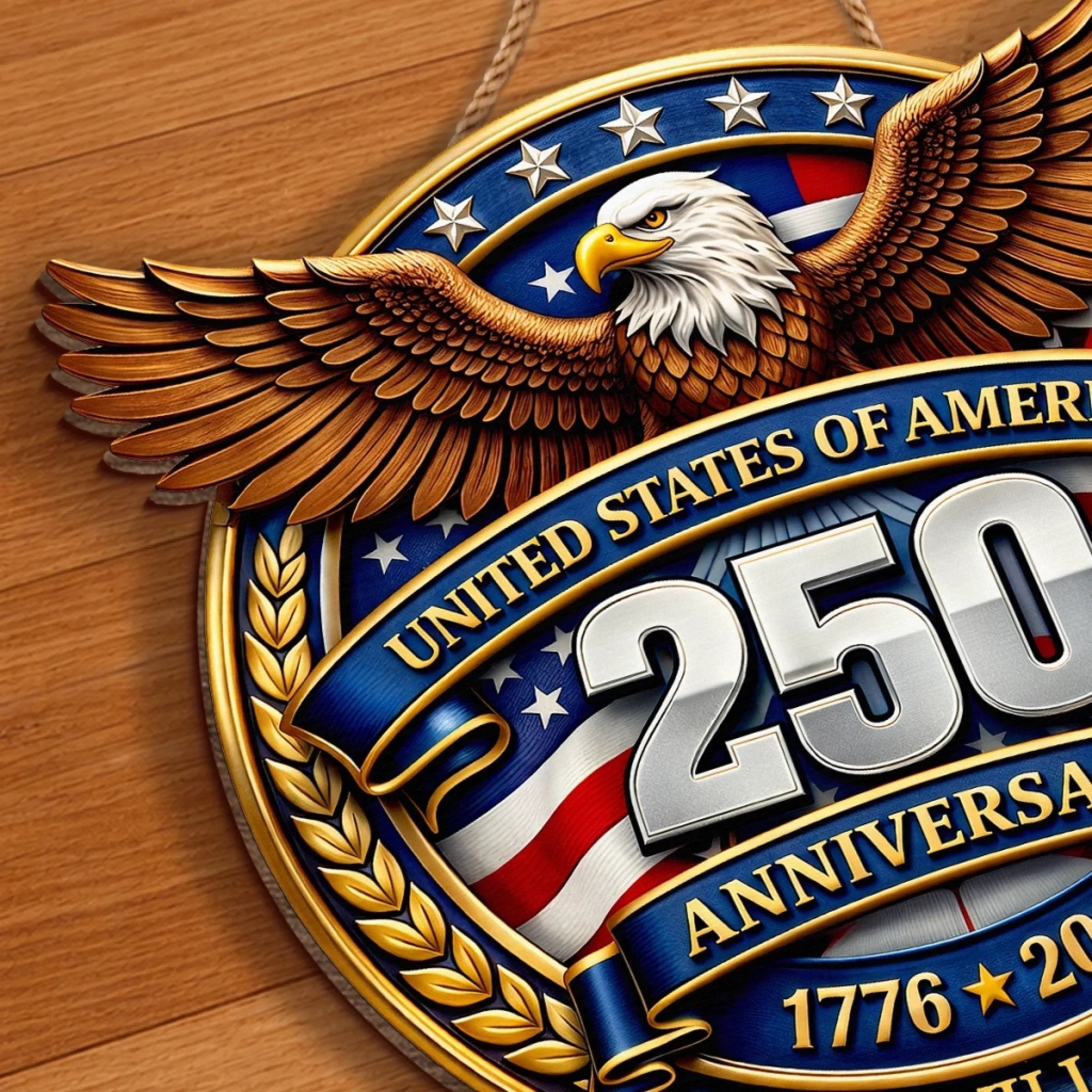 Personalized Wood Sign America 250th Anniversary Gift for Family
