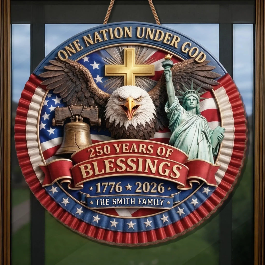 Personalized Wood Sign America 250th Anniversary Gift for Family