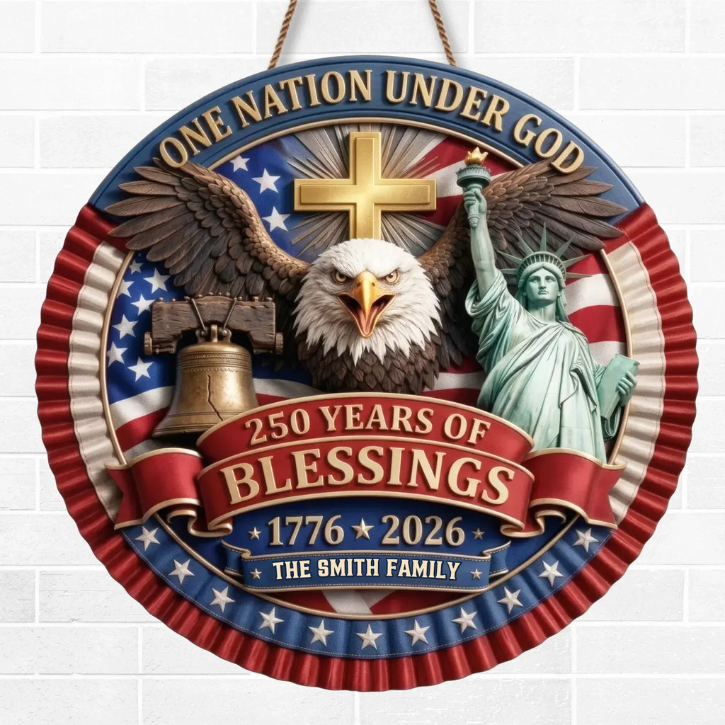 Personalized Wood Sign America 250th Anniversary Gift for Family