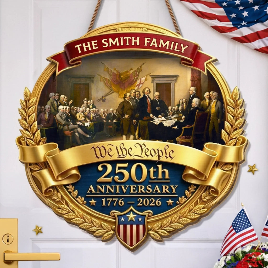 Personalized Wood Sign for 250th Anniversary Gift for Family