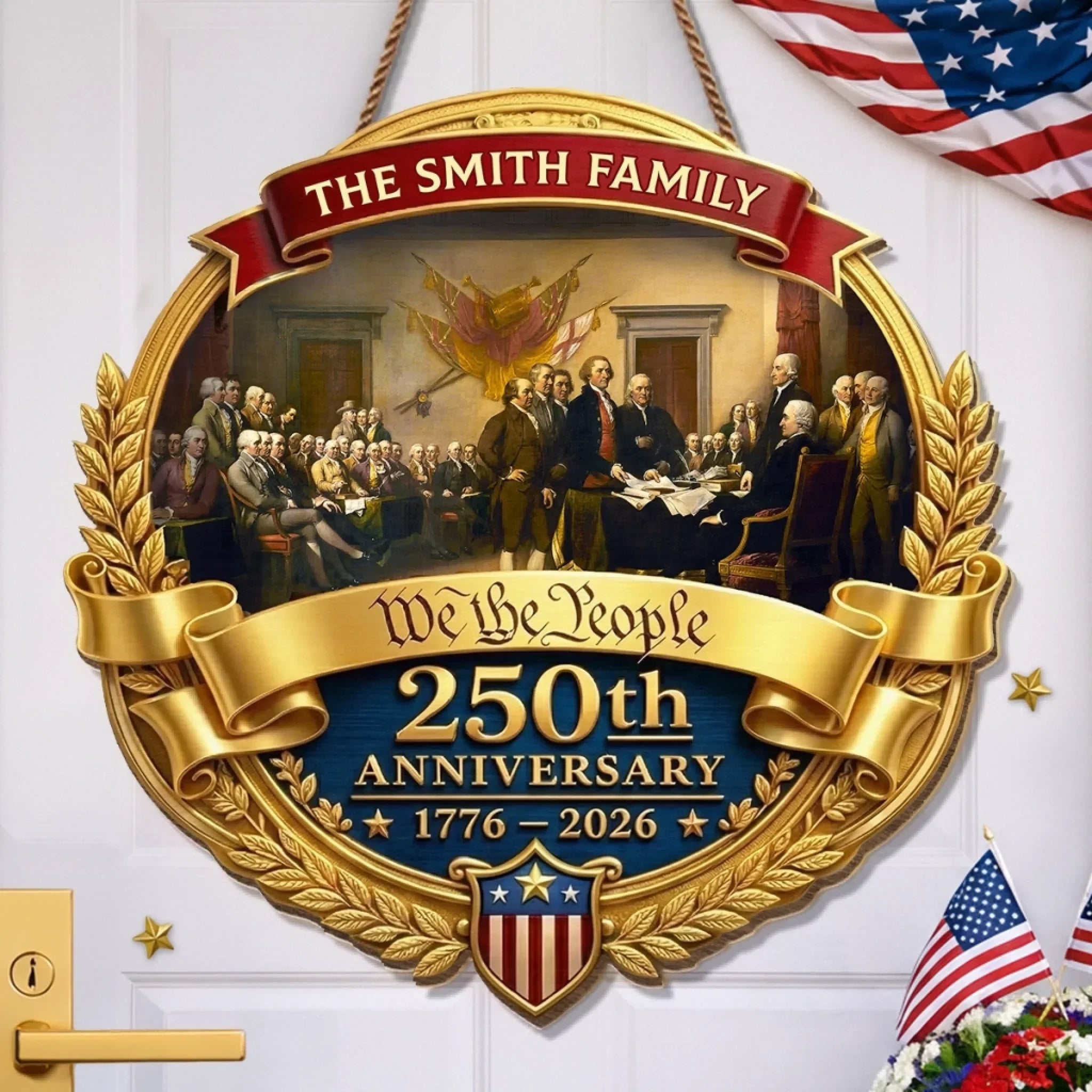 Personalized Wood Sign for 250th Anniversary Gift for Family
