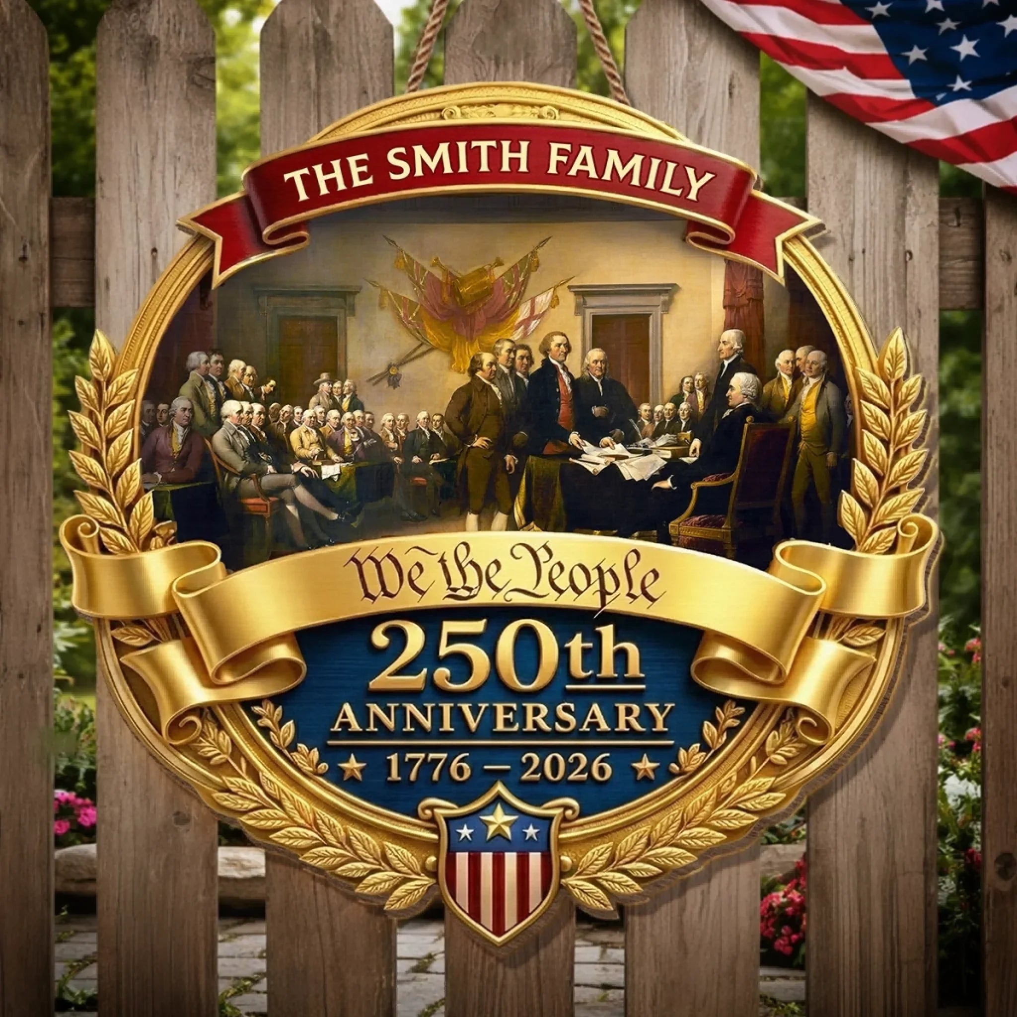Personalized Wood Sign for 250th Anniversary Gift for Family
