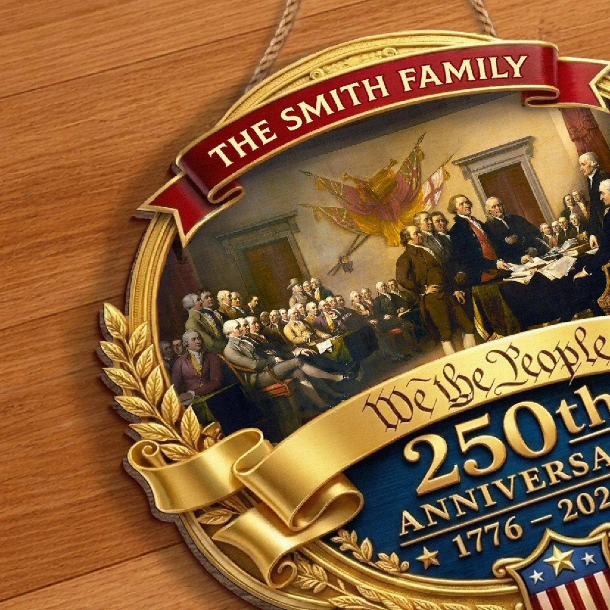Personalized Wood Sign for 250th Anniversary Gift for Family