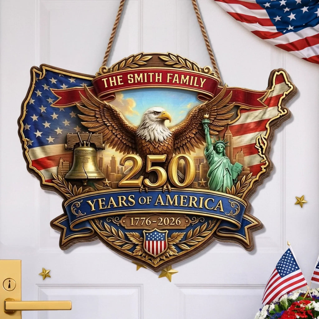 Custom Wood Sign Personalized 250th Anniversary Gift for Family