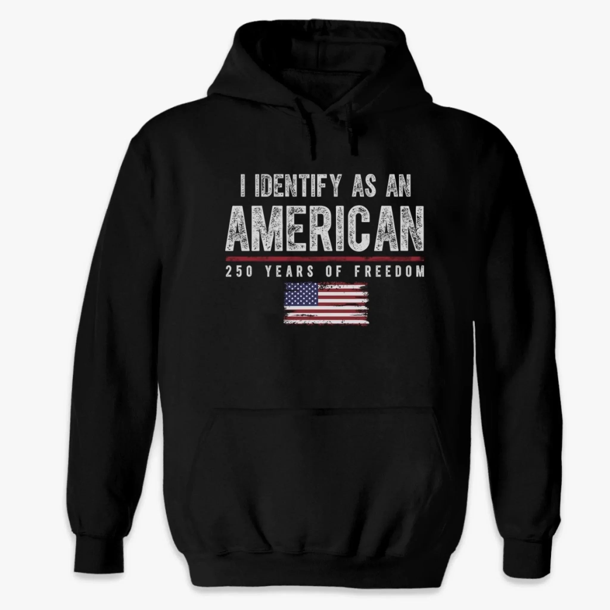 Patriotic Black Cotton Shirt I Identify As An American Gift for Independence Day