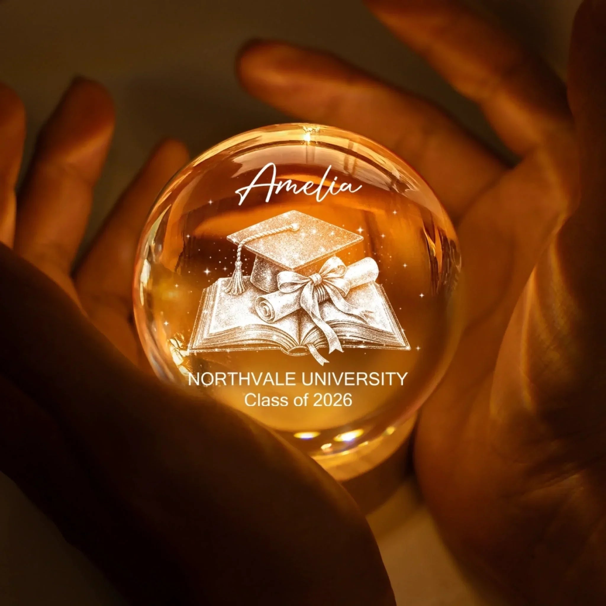 Personalized Crystal Globe Lamp Gift for Graduation 2026
