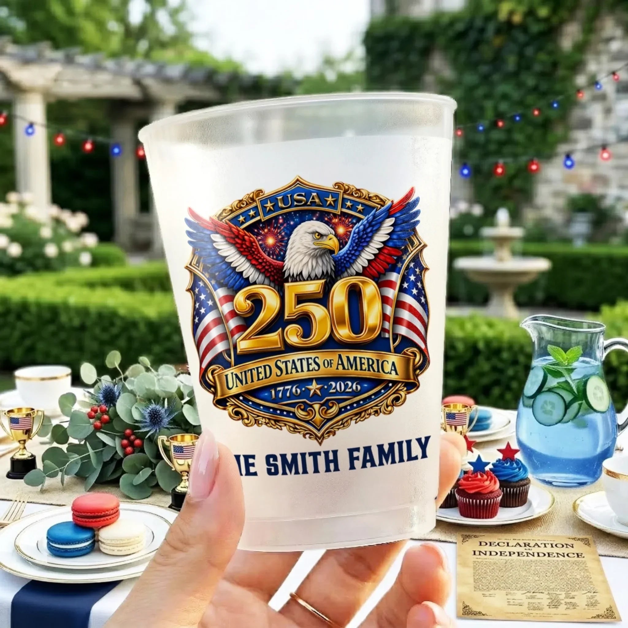 Personalized Frosted Cups for Family | Patriotic Gift Idea