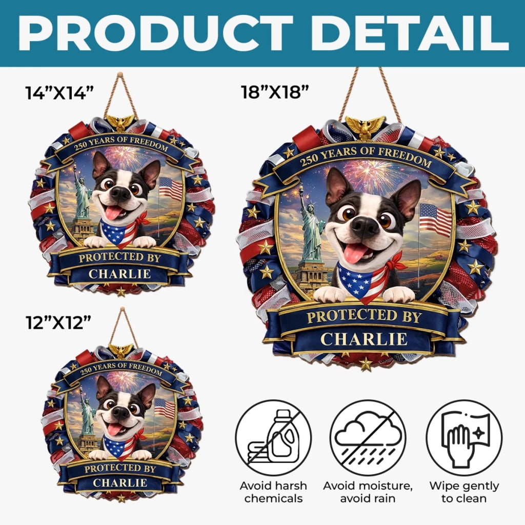 Personalized Wood Sign for Dog Lovers - 250th America Anniversary Gift