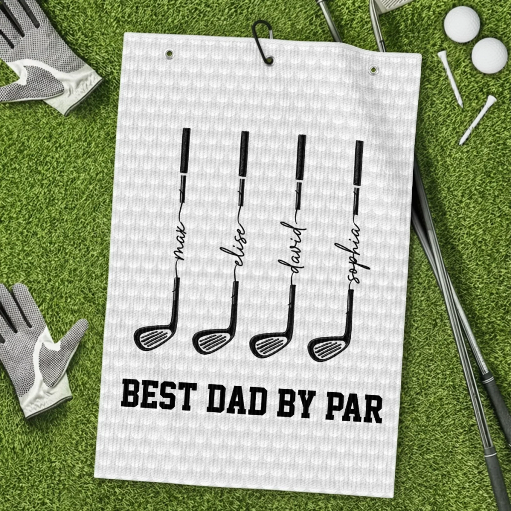 Personalized Golf Towel for Dad - Best Dad By Par Gift
