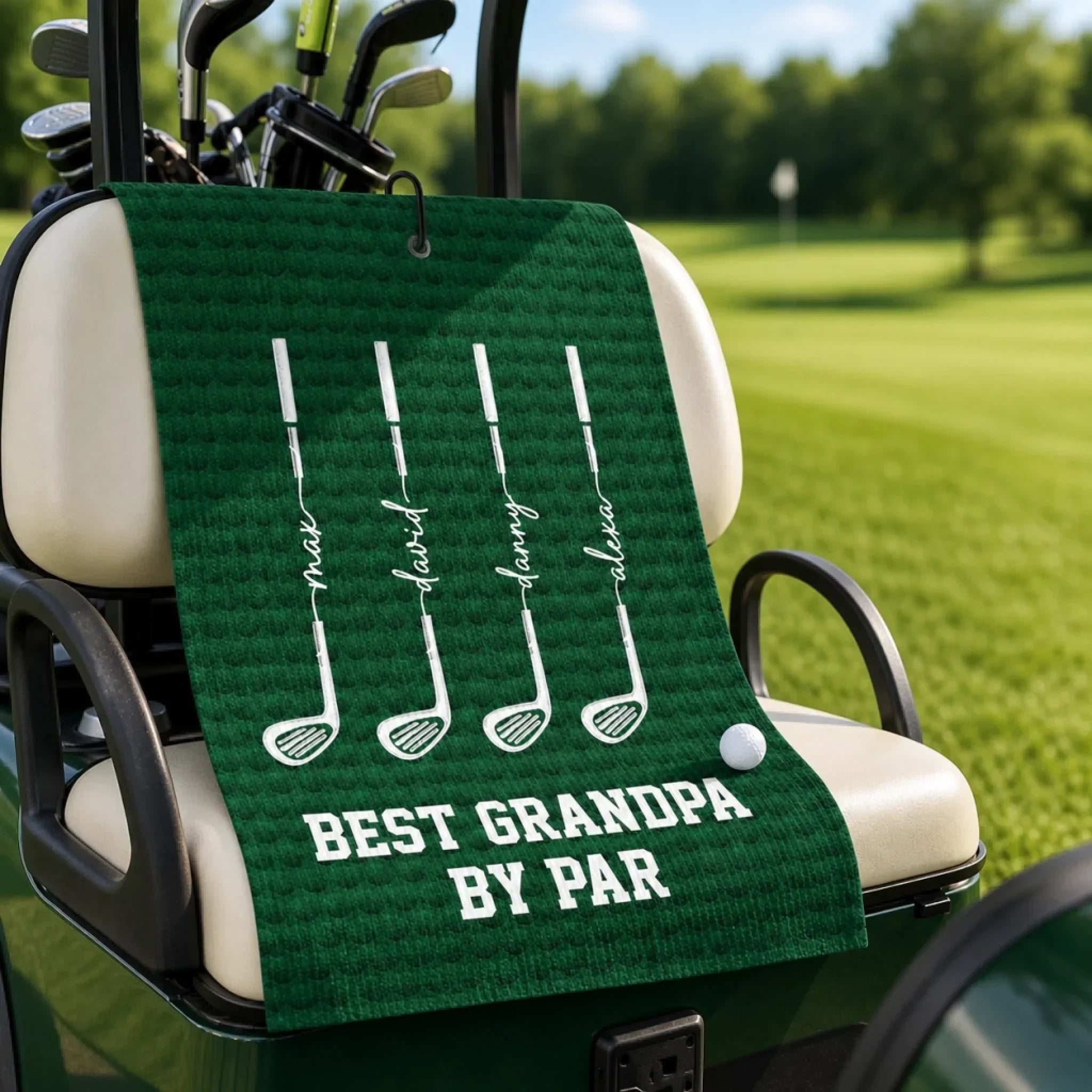 Personalized Golf Towel for Dad - Best Dad By Par Gift