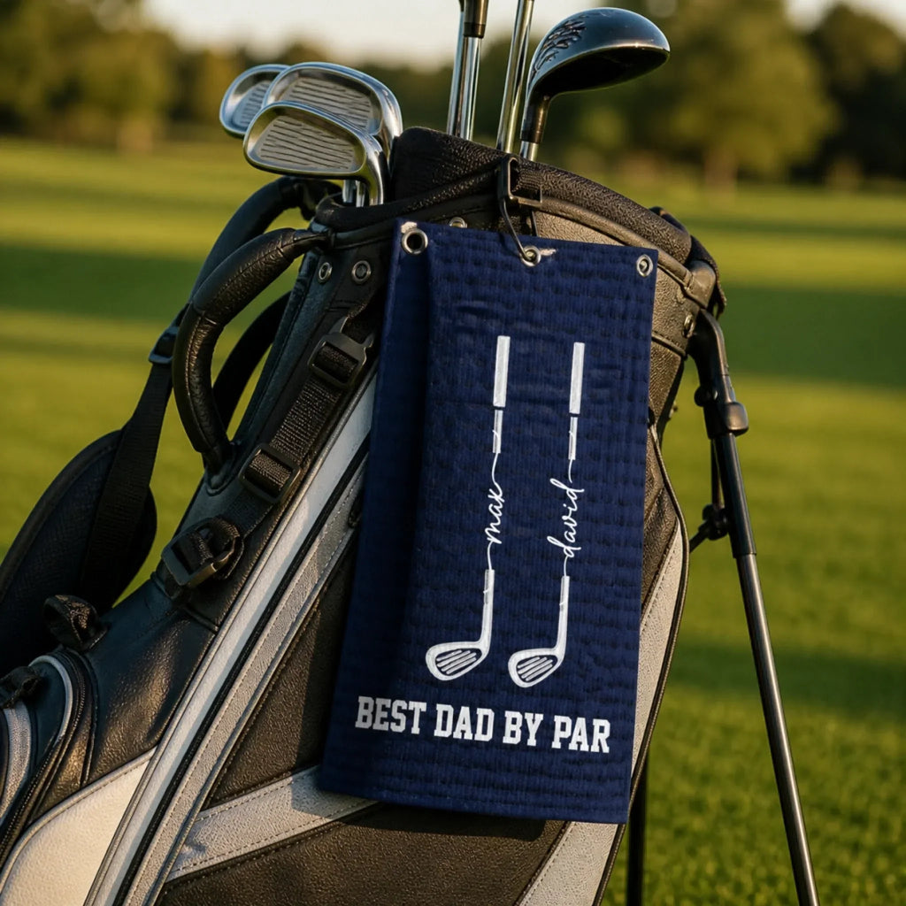 Personalized Golf Towel for Dad - Best Dad By Par Gift