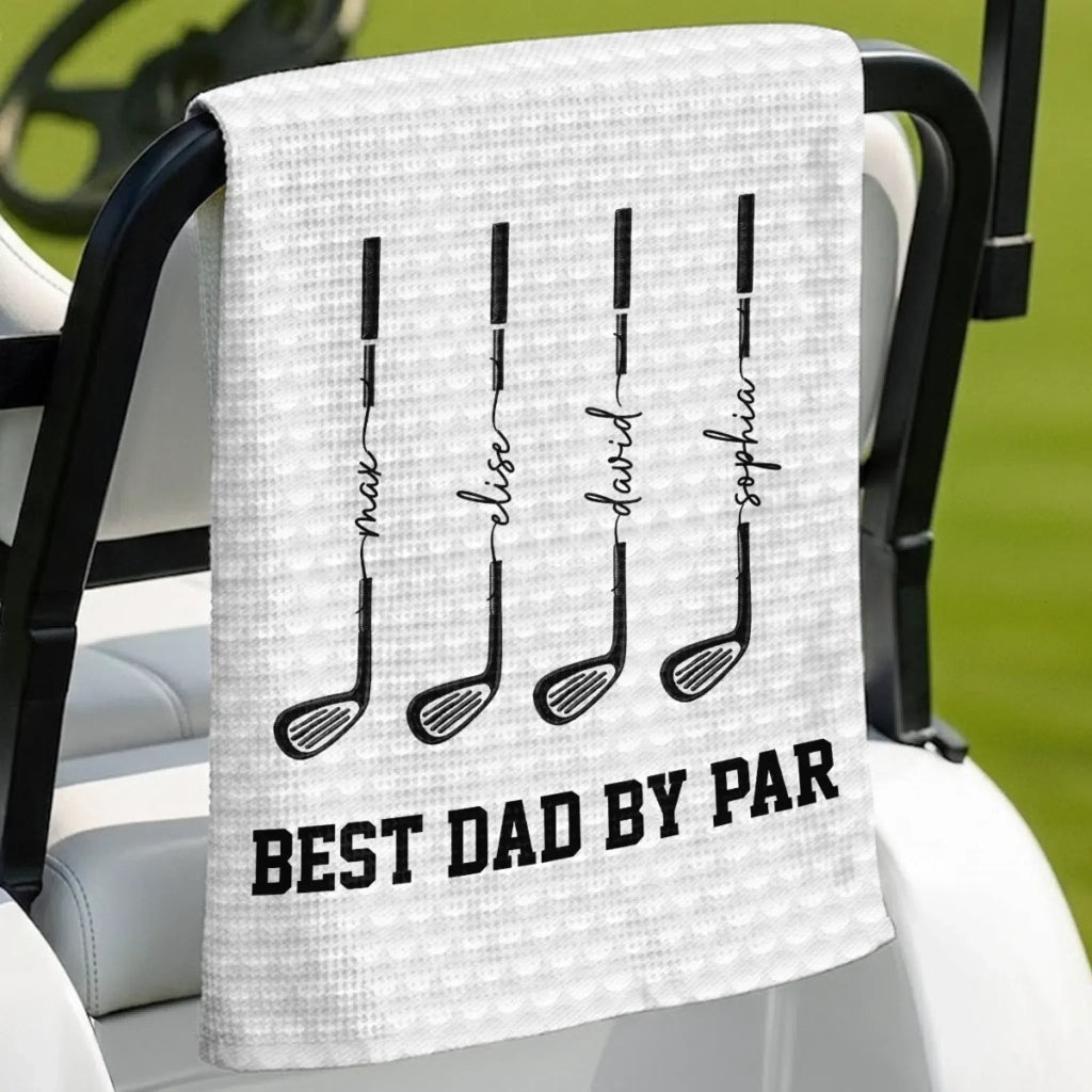 Personalized Golf Towel for Dad - Best Dad By Par Gift