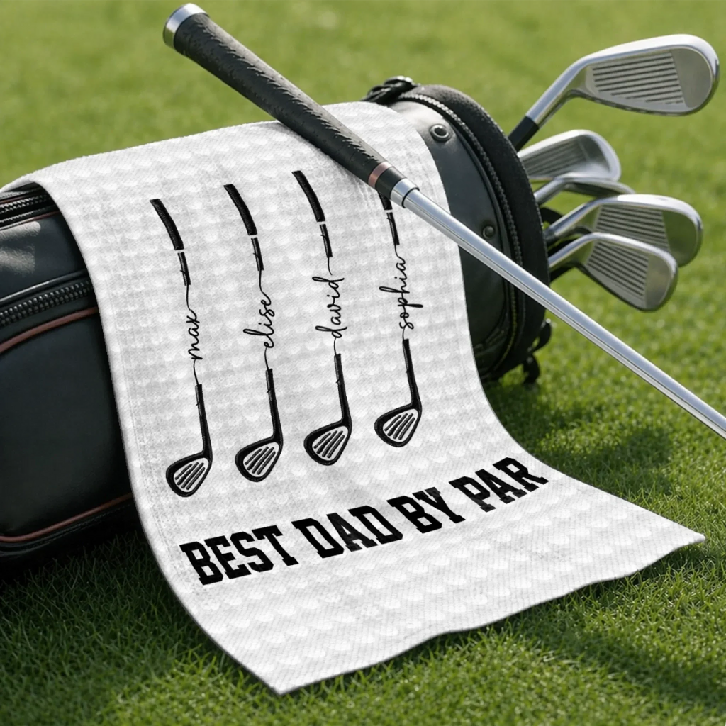 Personalized Golf Towel for Dad - Best Dad By Par Gift