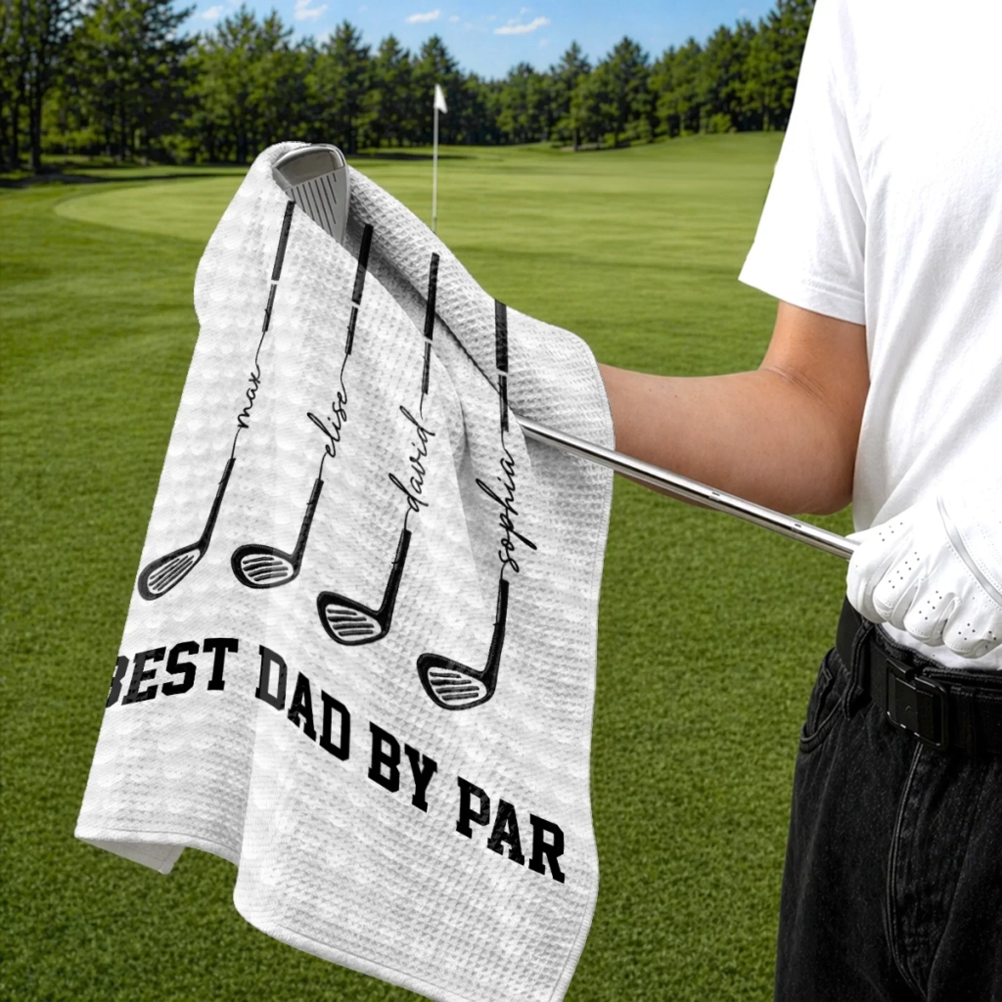 Personalized Golf Towel for Dad - Best Dad By Par Gift