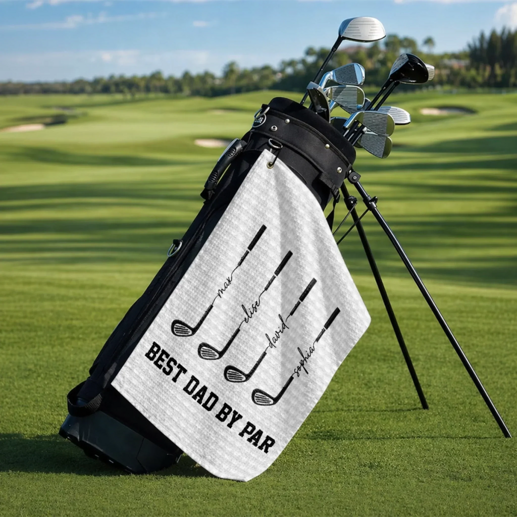 Personalized Golf Towel for Dad - Best Dad By Par Gift