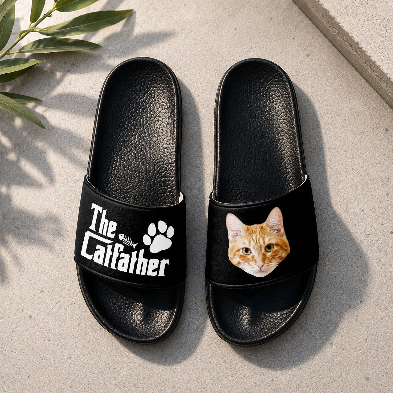 Personalized Dog Photo Slide Sandals Custom Gift for Dog Dad HN590 - Slide Sandals GradoCreations