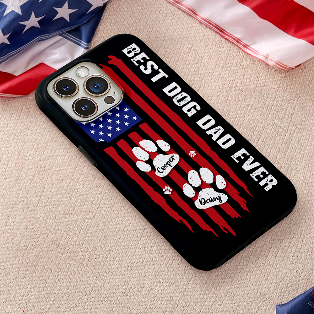 Personalized Phone Case Best Dog Dad Ever Custom Name Gift HN590 - Phone Case GradoCreations