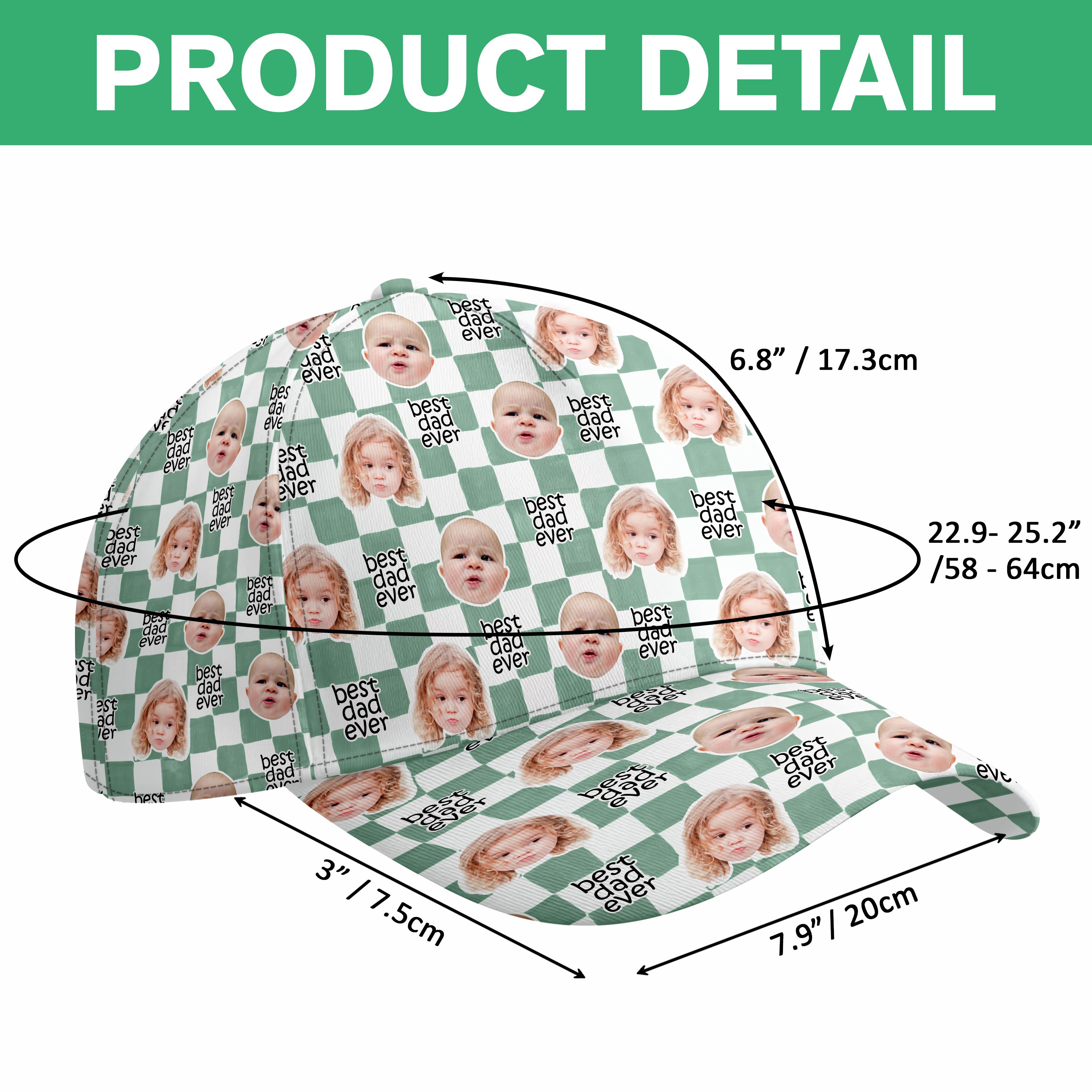 Personalized Classic Cap with Baby Face Photo Gift for Dad HN590 - AOP Cap GradoCreations