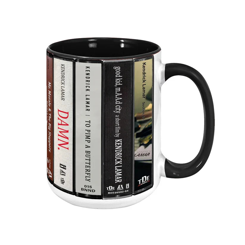 Kendrick Lamar Cassette Accent Mug Retro Design Ceramic Drinkware GradoCreations