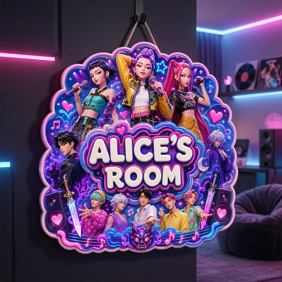 Personalized Fantasy Metal Sign for Kids' Room Decor Gift Metal Sign GradoCreations