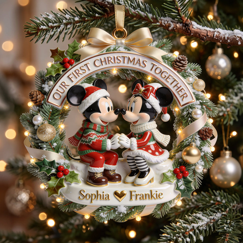 Personalized Acrylic Christmas Ornament for Couples - First Christmas Together Gift Ornament GradoCreations