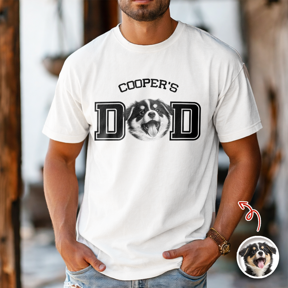 Custom Photo T-Shirt for Dog Dad Personalized Father's Day Gift HN590 - Tshirt AI fix GradoCreations