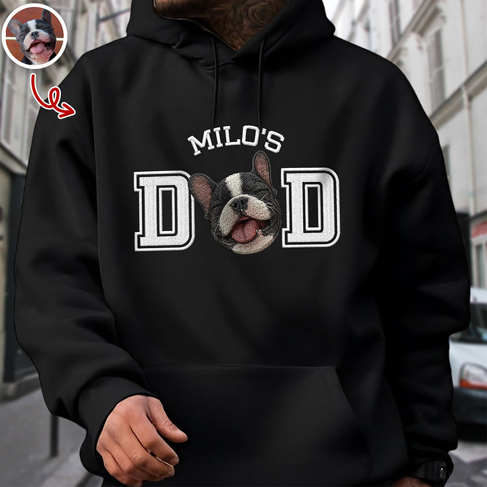 Personalized Embroidered Shirt Custom Photo Gift for Dog Dad HN590 - Embroidered Shirt GradoCreations