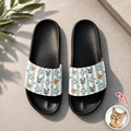 Personalized Slide Sandals Custom Photo Gift for Cat Lovers HN590 - Slide Sandals GradoCreations