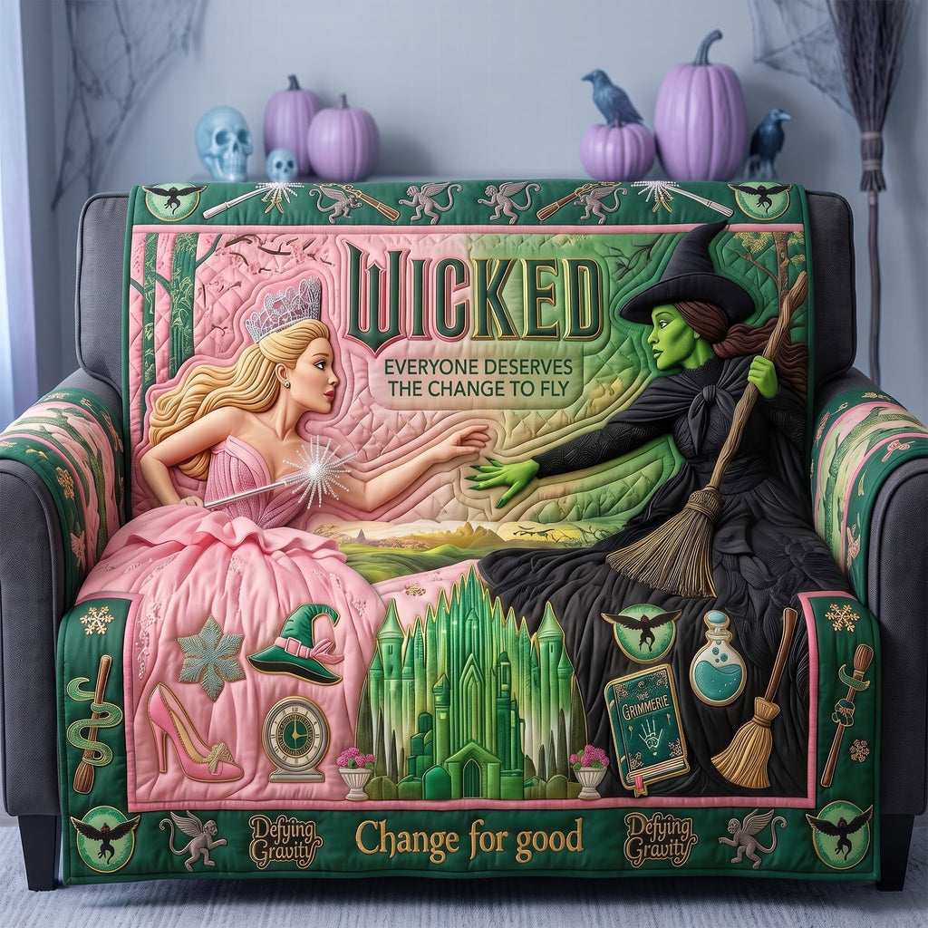 Personalized Quilted Sofa Cover Wicked Design Gift for Movie Fans Quited Sofa Cover GradoCreations