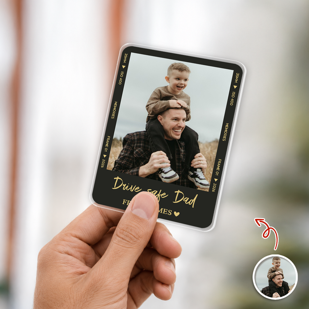 Personalized Acrylic Car Visor Clip Custom Photo Gift for Dad HN590 - Acrylic Car Visor Clip GradoCreations