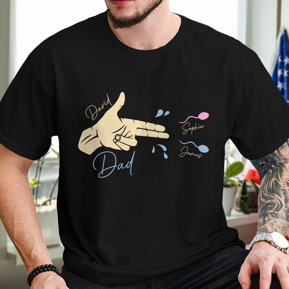 Custom Name Funny Sperm Dad Shirt Personalized Gift for Father's Day Tshirt GradoCreations