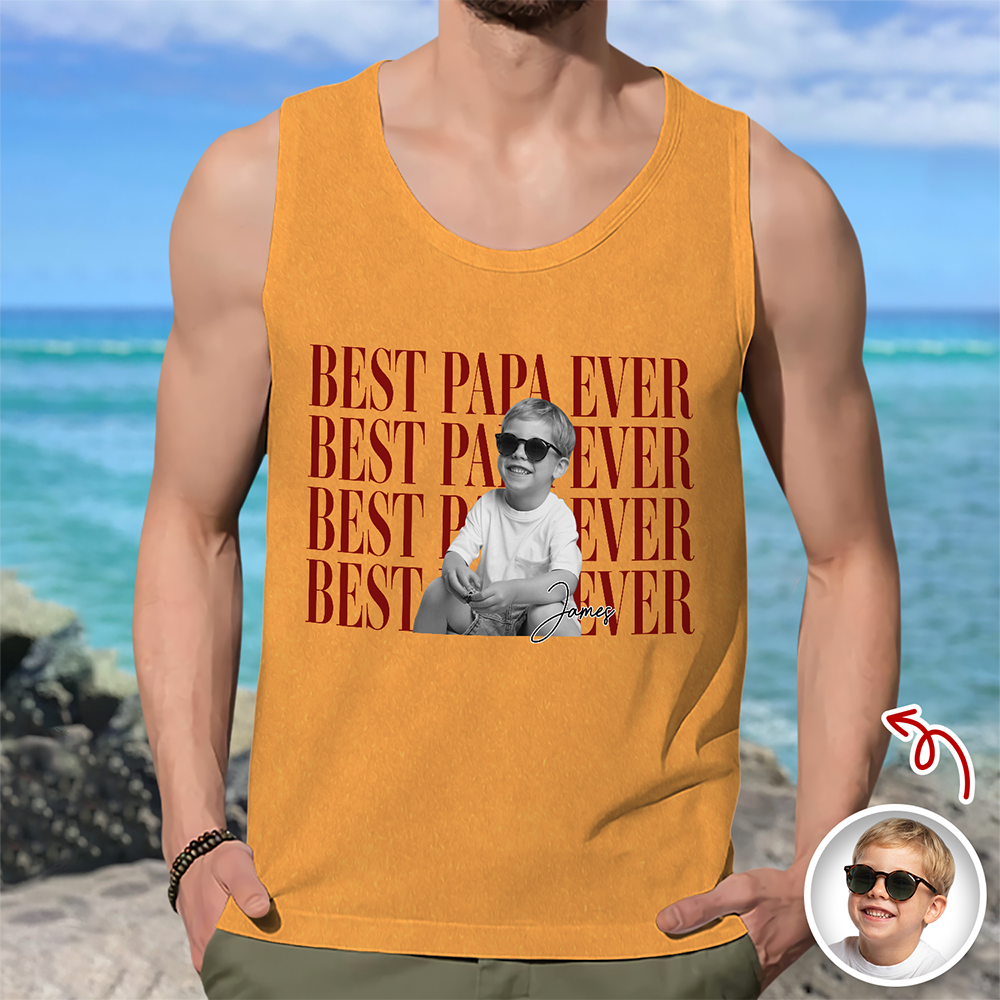 Personalized Vintage Photo Tank Top Unique Gift for Dad HN590 - 3D Tanktop GradoCreations