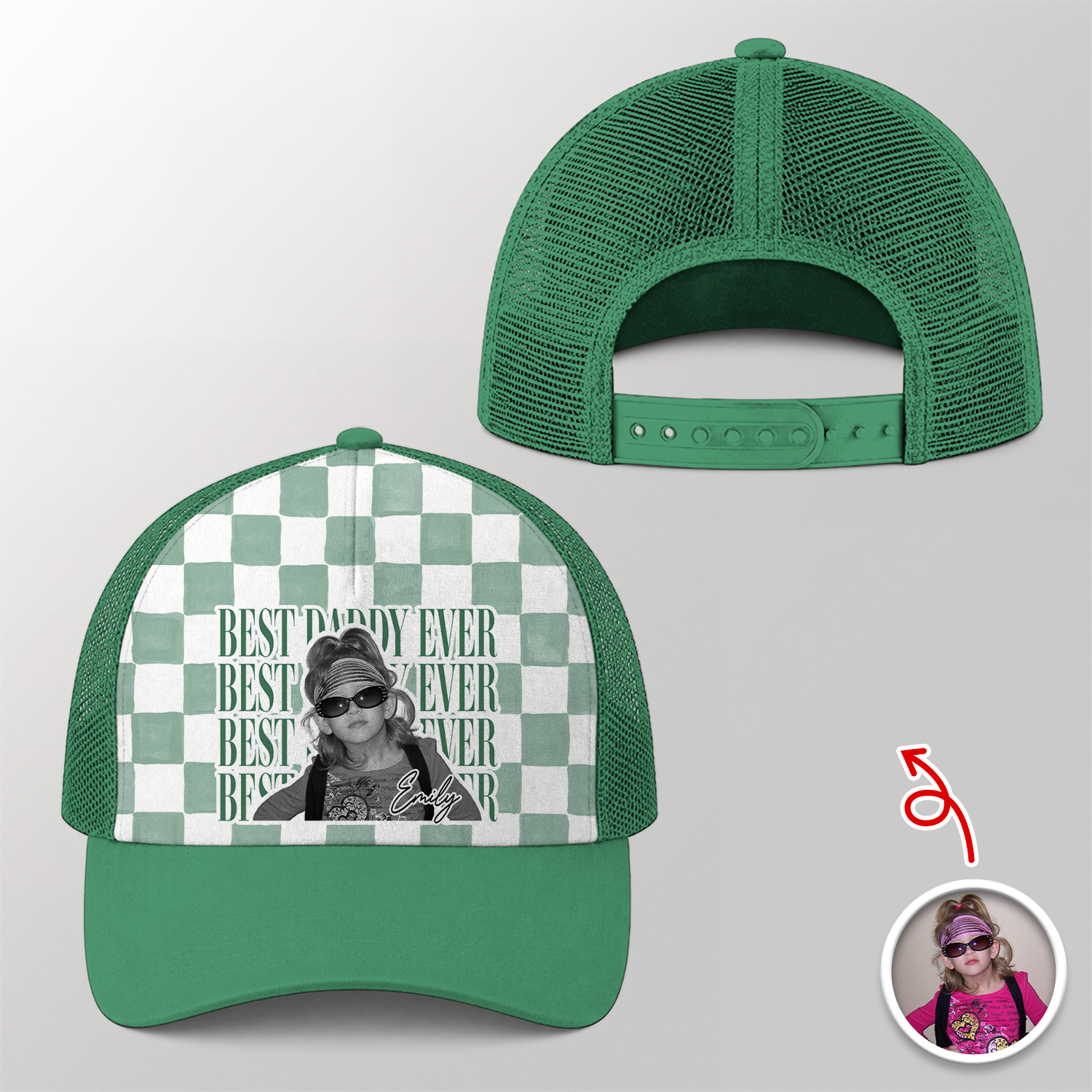 Personalized Leather Patch Hat Custom Photo Gift for Dad HN590 - Leather Patch Hat GradoCreations