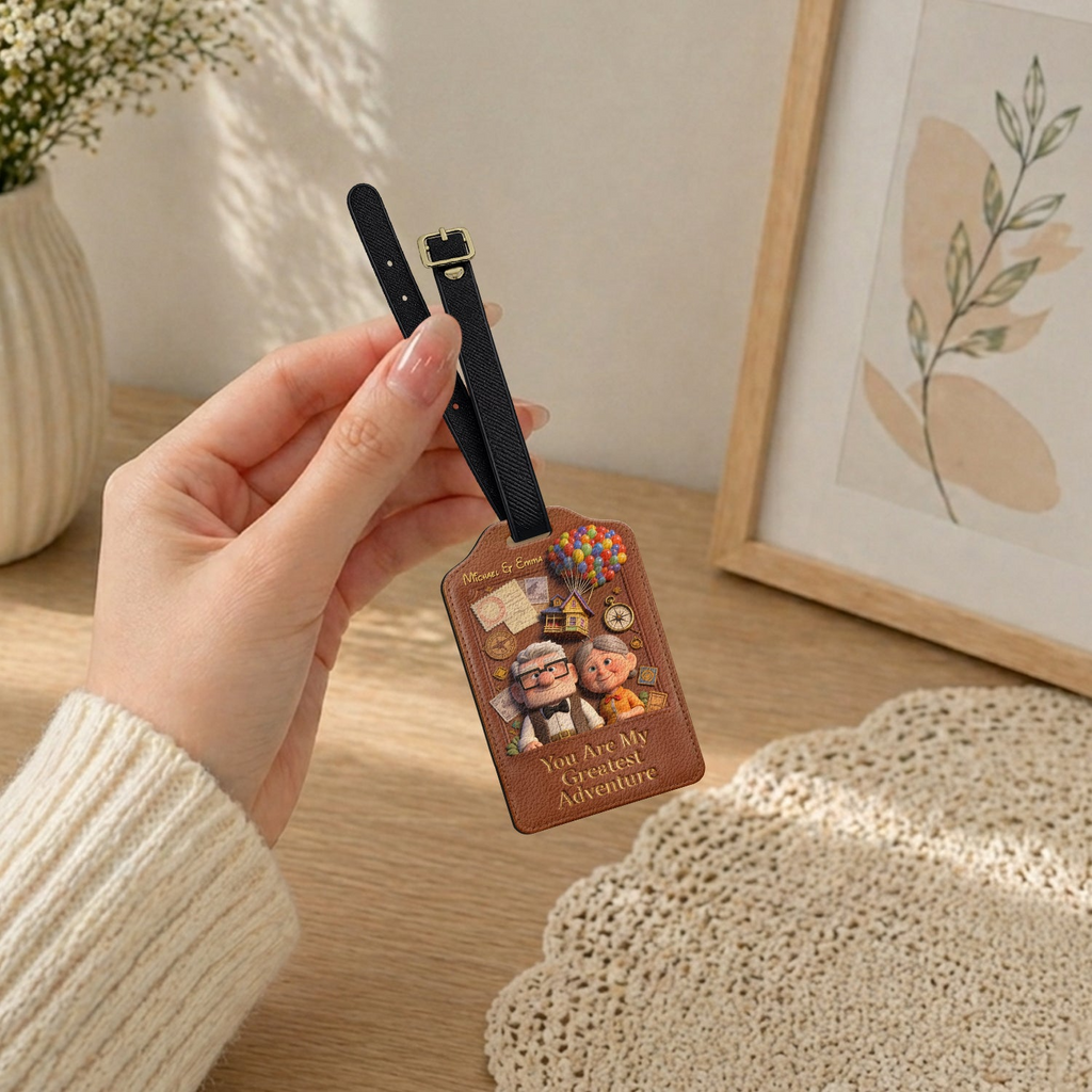 Personalized PU Leather Passport Holder & Luggage Tag Set Travel Gift for Couples