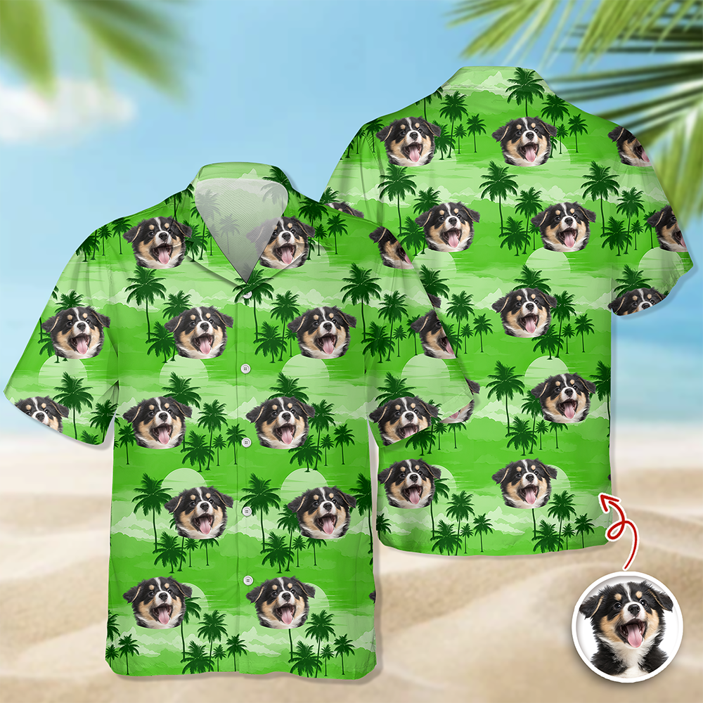 Personalized Hawaiian Shirt with Dog Face Custom Gift for Dog Dad HN590 - AOP Hawai Shirt GradoCreations
