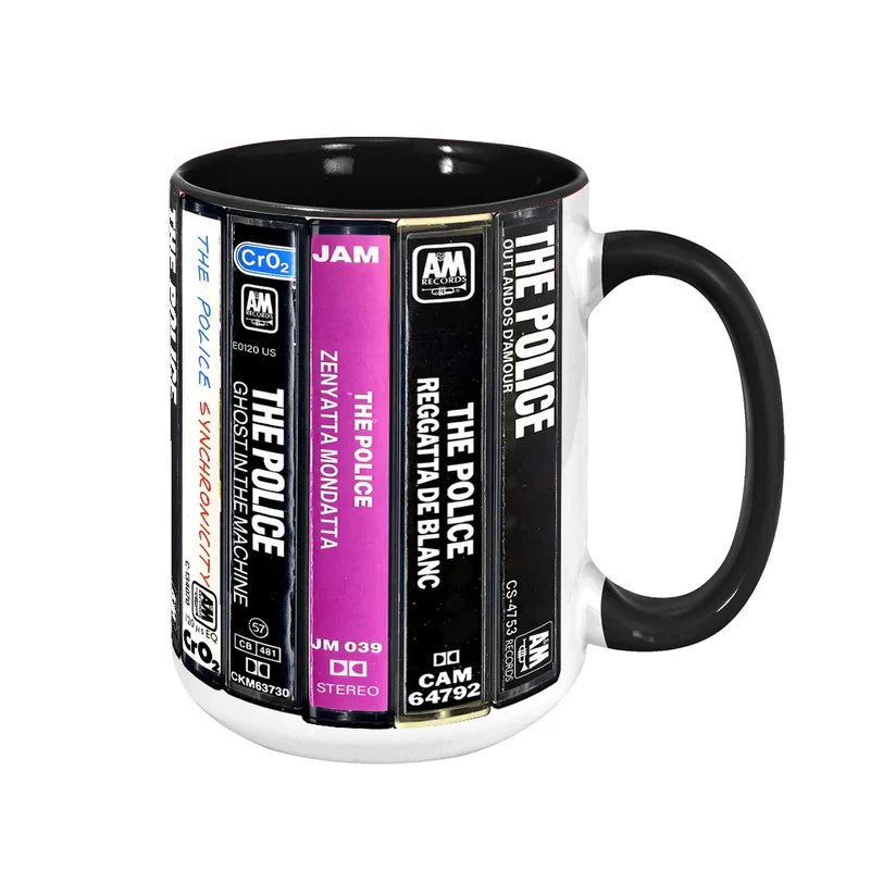 Retro Cassette Accent Mug with The Police Album Designs | Gift Idea GradoCreations