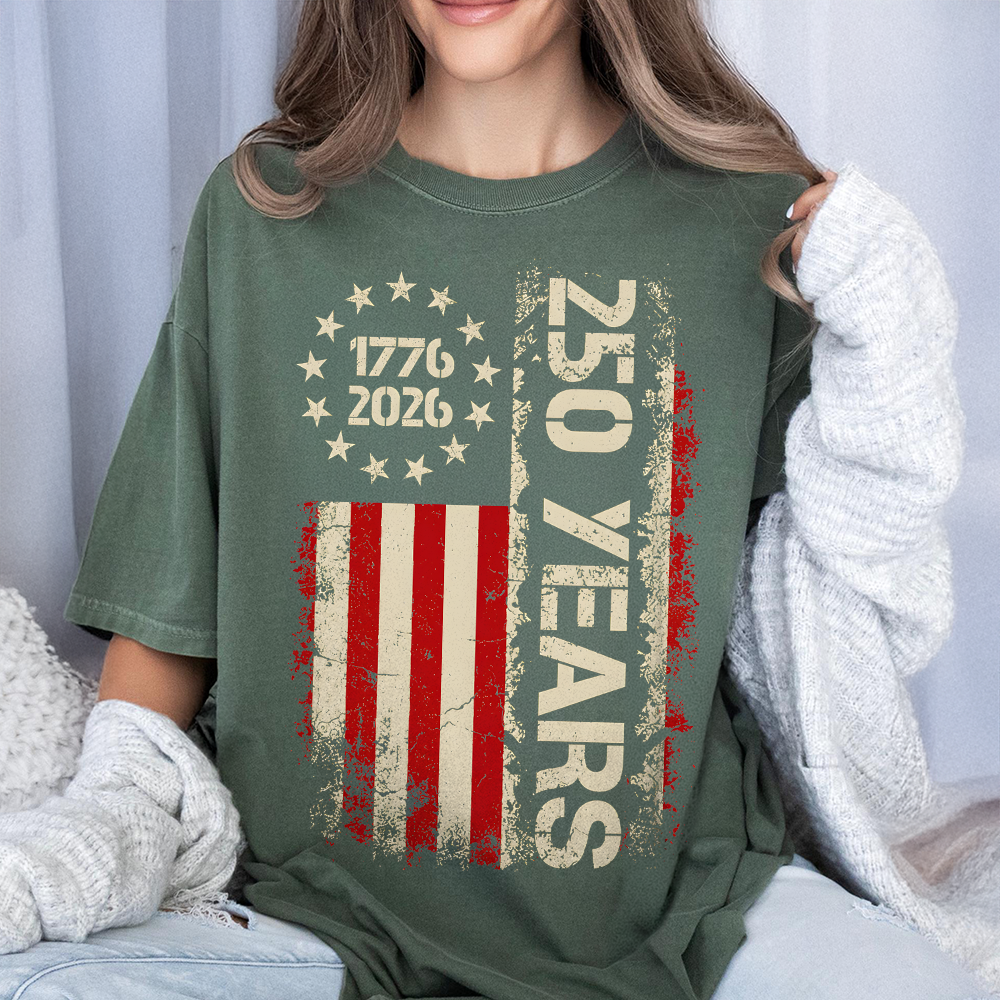 Personalized American Flag Comfort Shirt 250th Anniversary Gift Comfort Shirt GradoCreations