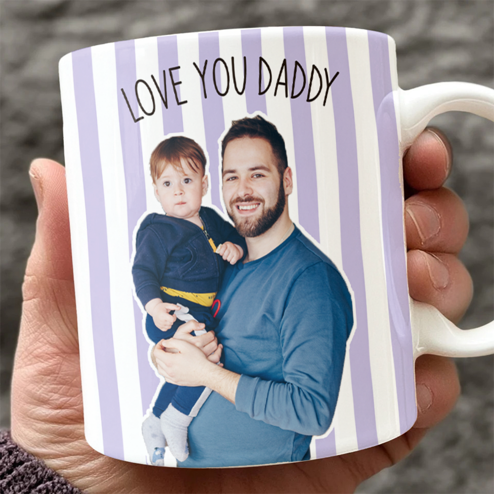 Personalized Photo Coffee Mug Custom Gift for Dad New Dad HN590 - edge to edge mug fix GradoCreations