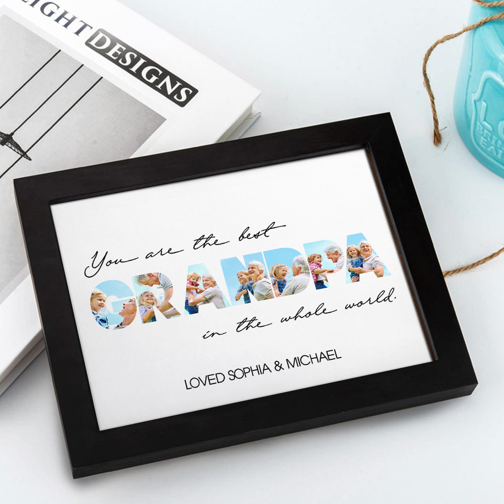 Personalized Photo Frame Custom Dad Picture Gift for Father's Day HN590 - Picture Frame GradoCreations