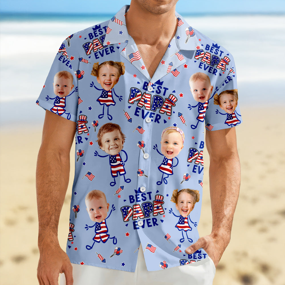Personalized Hawaiian Shirt USA Flag Gift for Dad - Father's Day HN590 - AOP Hawai Shirt GradoCreations