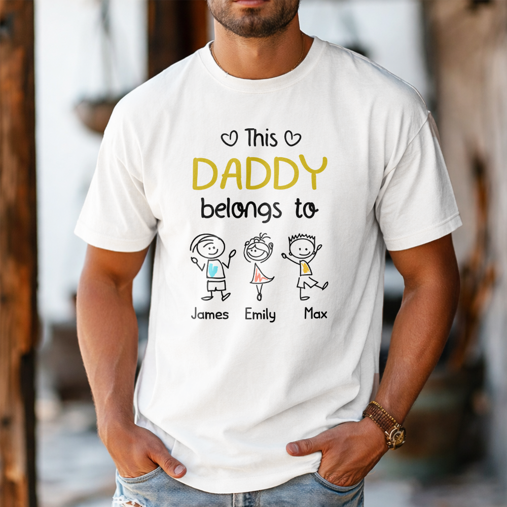 Personalized Bright Shirt This Papa Belongs To Us Gift for Dad HN590 - Tshirt GradoCreations