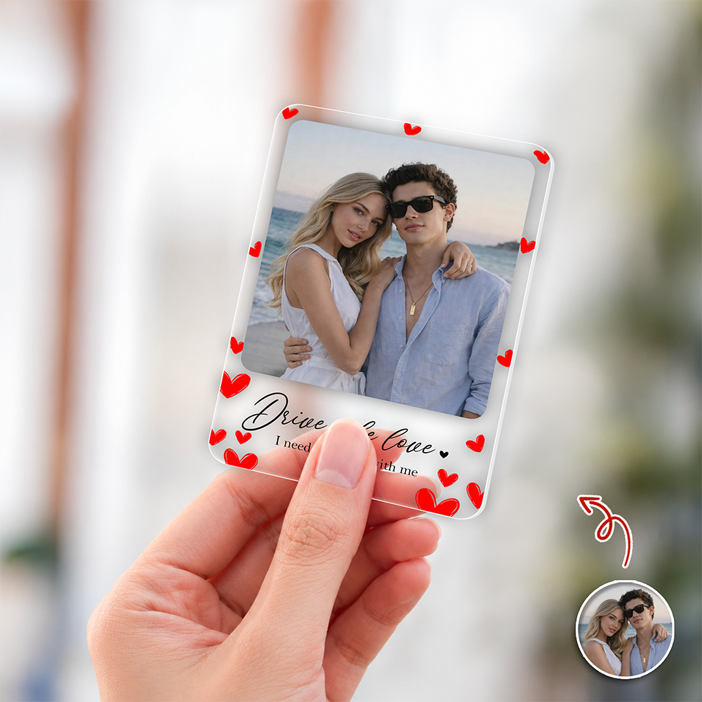 Personalized Photo Acrylic Car Visor Clip Gift for Dad Mom HN590 - Acrylic Car Visor Clip GradoCreations