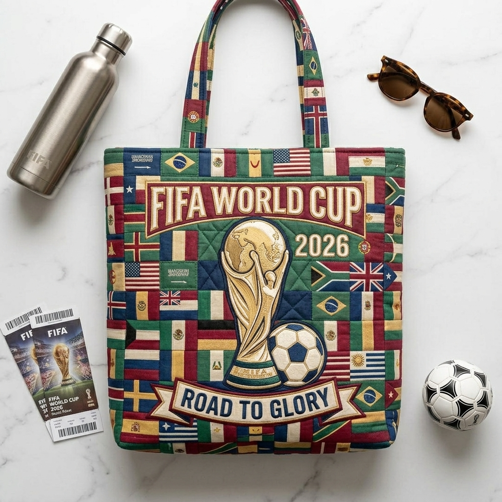 FIFA World Cup 2026 Road to Glory Quilted Tote Bag Gift for Fans