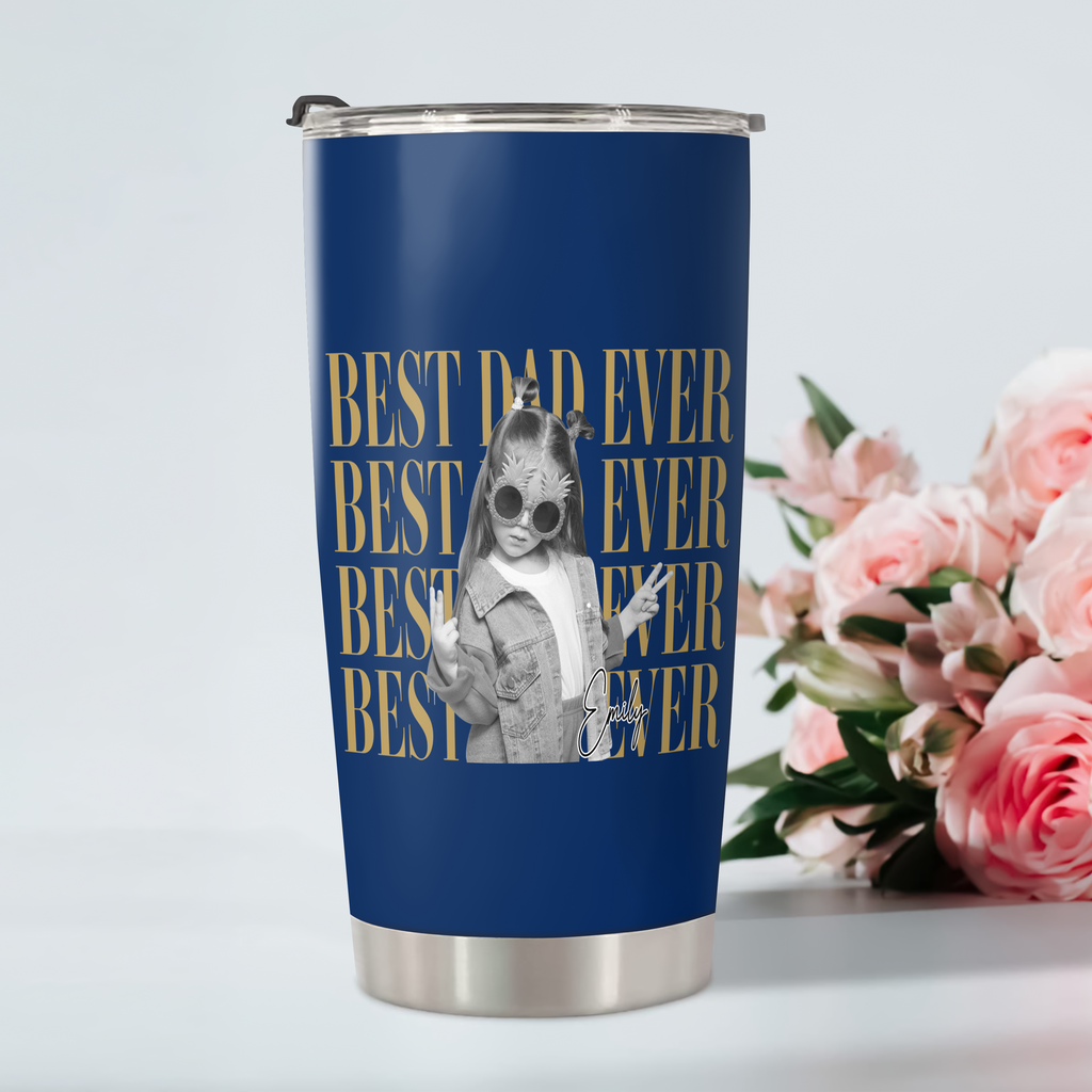 Personalized Photo Tumbler Custom Kid Picture Gift for Dad HN590 - Fat Tumbler GradoCreations