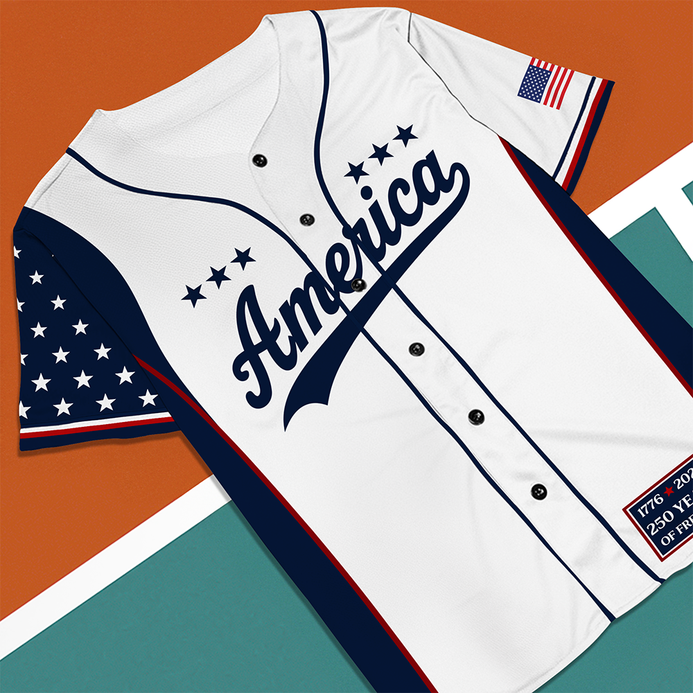 Personalized 250 Years of Freedom Jersey Shirt Gift for Dad HN590 - Baseball Shirt GradoCreations