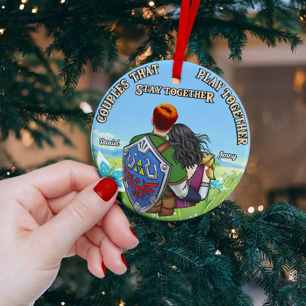Personalized Zelda Ornament Couples Gift for Him/Her Christmas