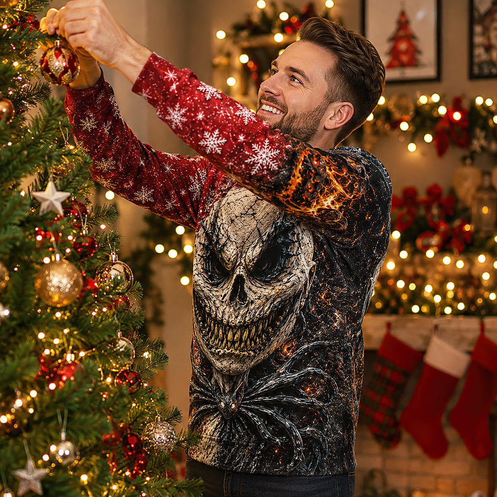 Personalized 3D Horror Skull Christmas Costume Shirt for Him AOP Shirt GradoCreations