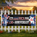 Personalized 250th Anniversary American Party Banner with Statue of Liberty HN590 - Banner GradoCreations