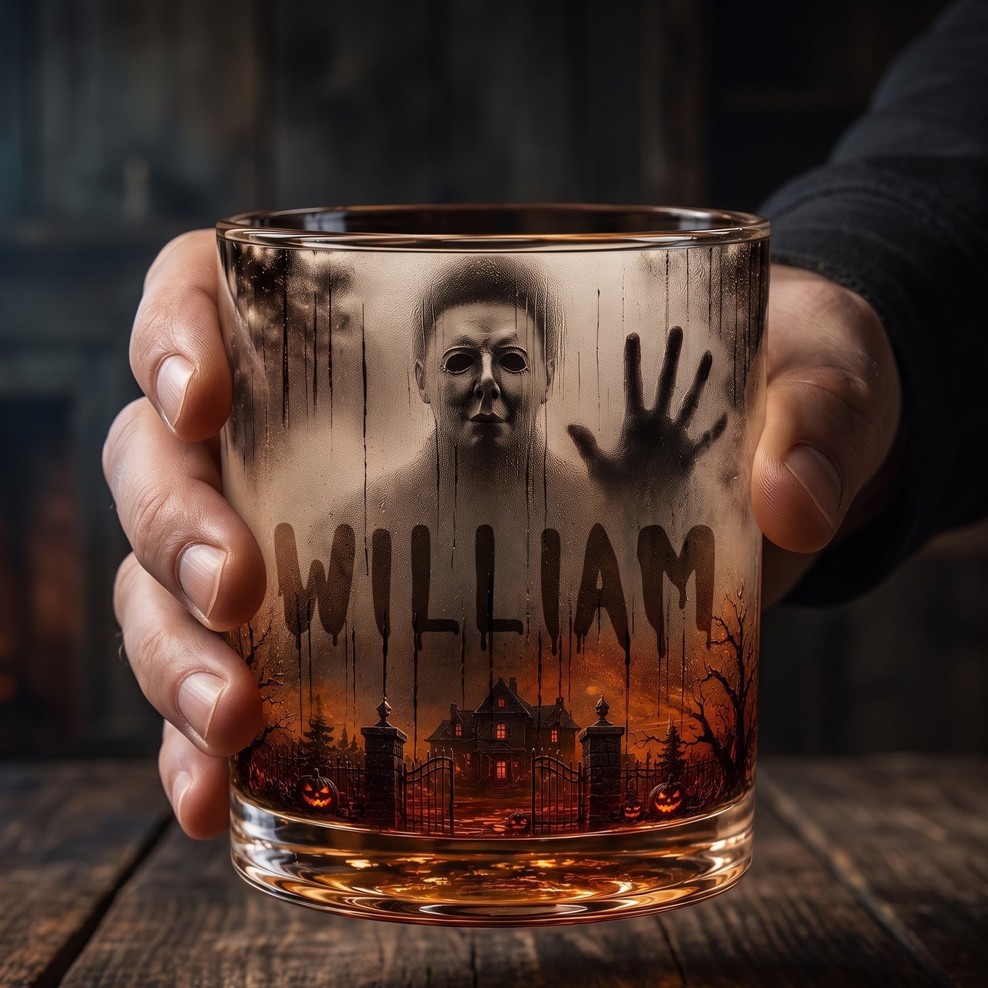 Personalized Halloween Whiskey Glass Custom Name Gift for Him/Her Whiskey Glass GradoCreations